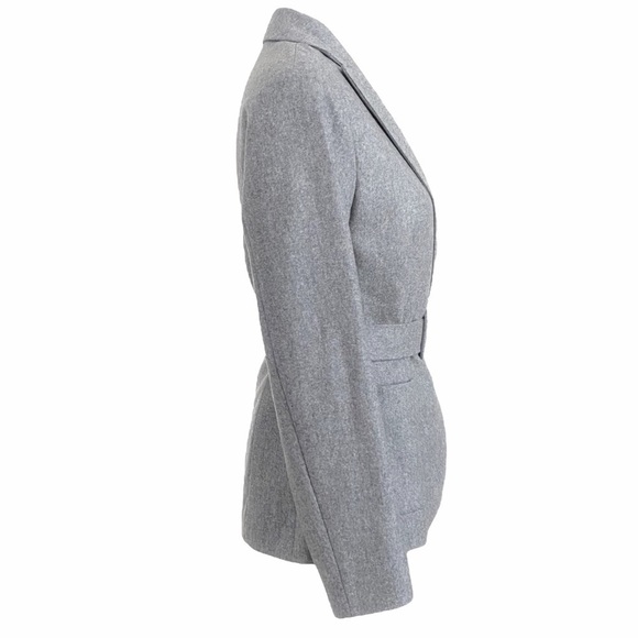 NWOT HARMONY PARIS GREY 100% WOOL BELTED SINGLE BUTTON CLOSURE BLAZER - Picture 2 of 14